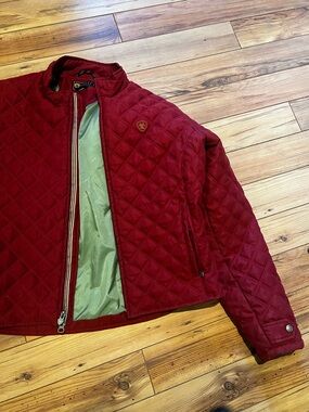 Ariat Red Quilted Mid Weight Jacket | Red with Contrast Lining